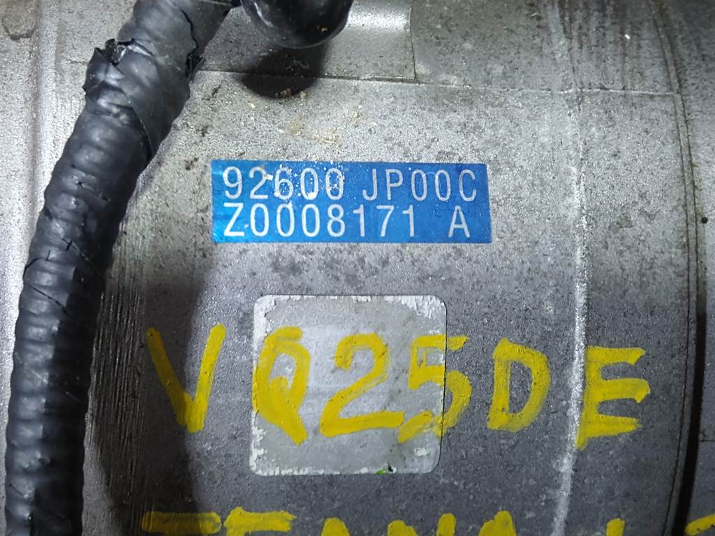 VQ25DE КОМПРЕССОР КОНДИЦИОНЕРА 92600 JP00C Nissan Teana